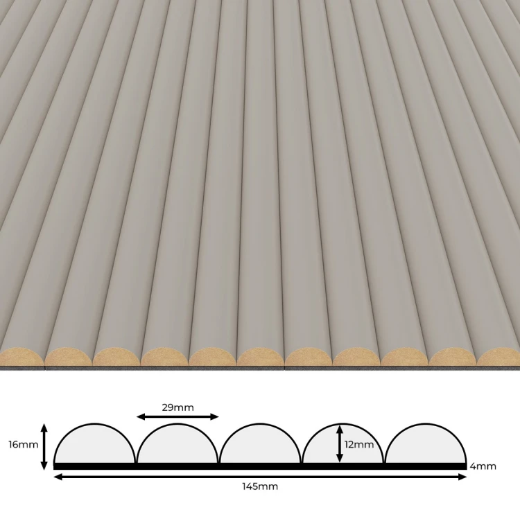 Panel ryflowany MDF Kaszmir - panele ścienne 3D na czarnym filcu