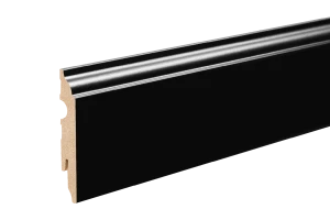 Listwa przypodłogowa dekoracyjna MDF 82x13mm Cezar Czarny RAL9005, lakier półmat, 2,20m