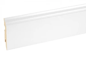 Listwa przypodłogowa dekoracyjna MDF 82x13mm Cezar Biały RAL9003, okleina półmat, 2,20m