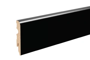 Listwa przypodłogowa zaokrąglona MDF 80x13mm Cezar Czarny RAL9005, lakier półmat, 2,20m