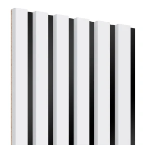 Lamele na czarnej płycie HDF – Biały Mat, 30x275 cm