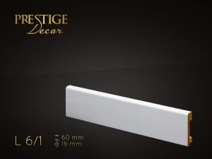 Listwa przypodłogowa lakierowana Prestige Decor L 6/1, 60x16x2500mm, biała