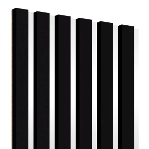 Lamele na białej płycie HDF – Czarny Mat, 30x275 cm