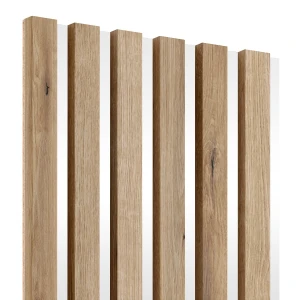 Lamele na białej płycie HDF – Dąb Artisan, 30x275 cm