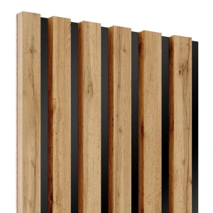 Lamele na czarnej płycie HDF – Dąb wotan, 30x275 cm