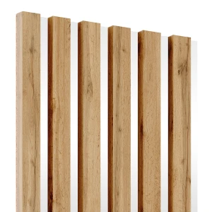  Lamele na białej płycie HDF – Dąb wotan, 30x275 cm