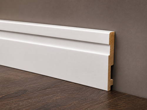 Listwa przypodłogowa lakierowana, 120x16x2500mm, biała