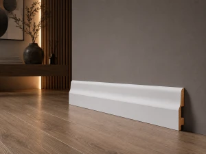 Listwa przypodłogowa lakierowana Prestige Decor L 8/7, 80x16x2500mm, biała