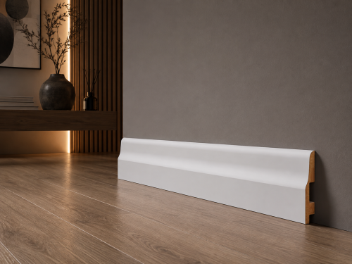 Listwa przypodłogowa lakierowana, 80x16x2500mm, biała