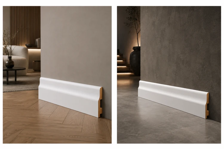 Listwa przypodłogowa lakierowana, 80x16x2500mm, biała