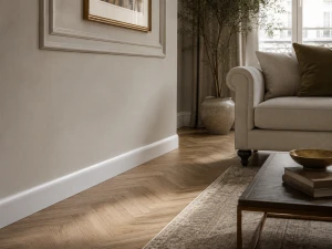 Listwa przypodłogowa lakierowana Prestige Decor L 8/6, 80x16x2500mm, biała