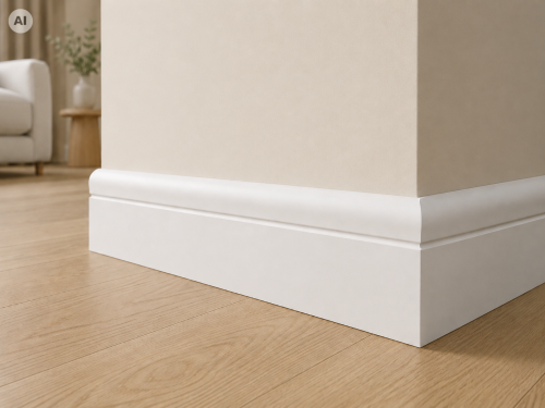 Listwa przypodłogowa lakierowana, 120x16x2500mm, biała
