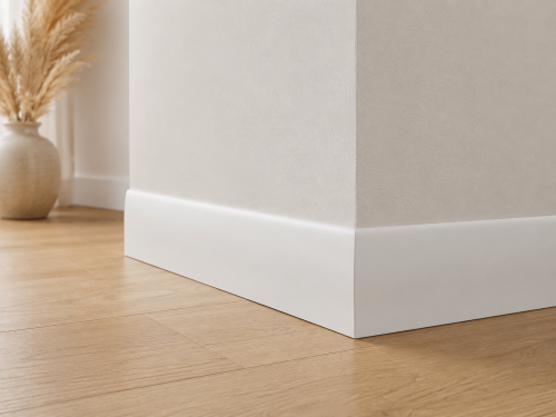 Listwa przypodłogowa Prestige Decor L 15/5 150x19mm biała – falisty (wave) profil czoła listwy