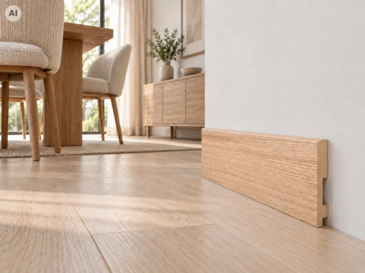 Listwa przypodłogowa Prestige Decor F 10/6 100x16mm – naturalny fornir dębowy, prosty profil