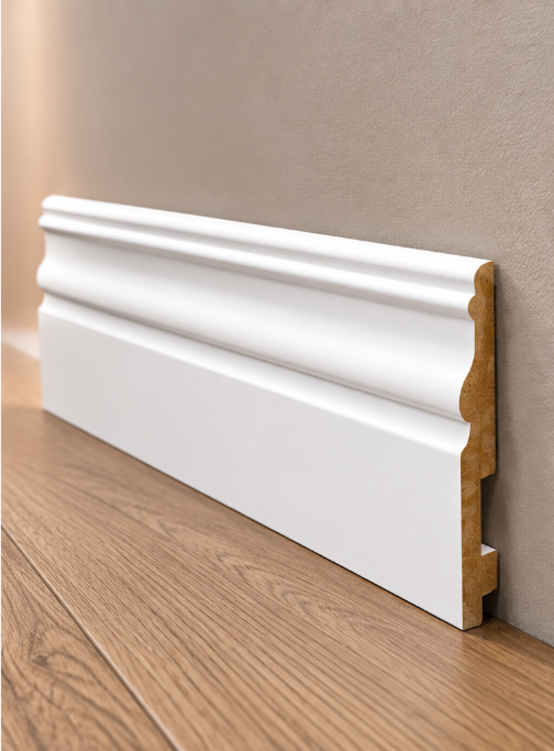 Listwa przypodłogowa lakierowana, 120x16x2500mm, biała