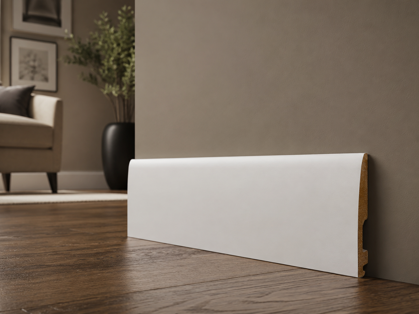 Listwa przypodłogowa lakierowana, 120x16x2500mm, biała