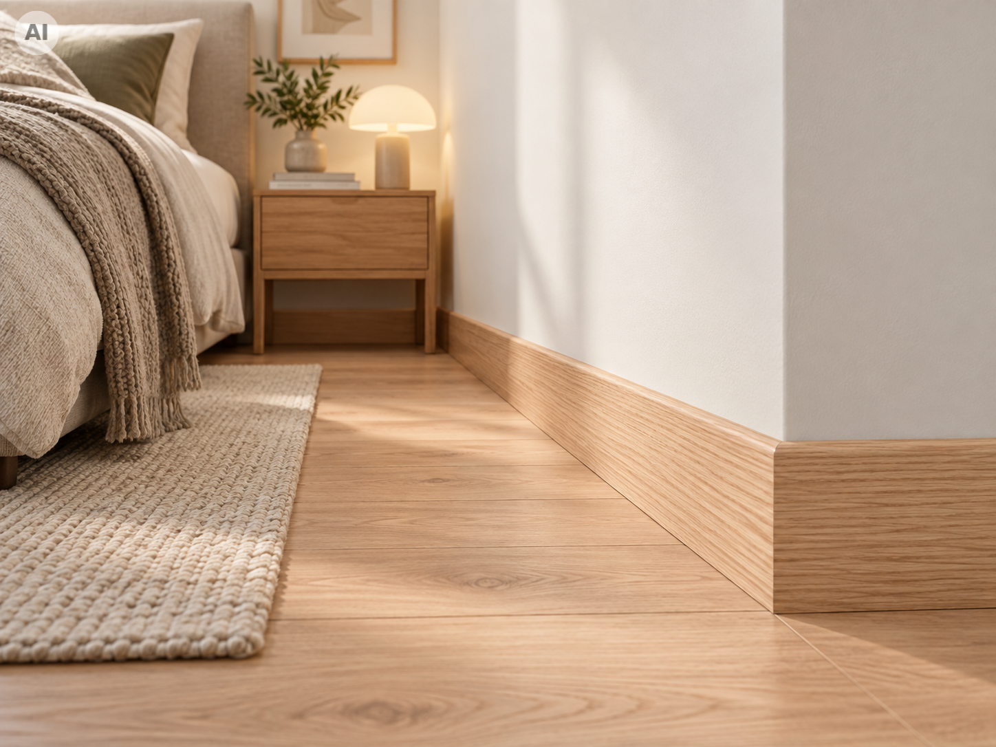 Listwa przypodłogowa Prestige Decor F 8/1 80x16mm – naturalny fornir dębowy, zaokrąglona górna krawędź