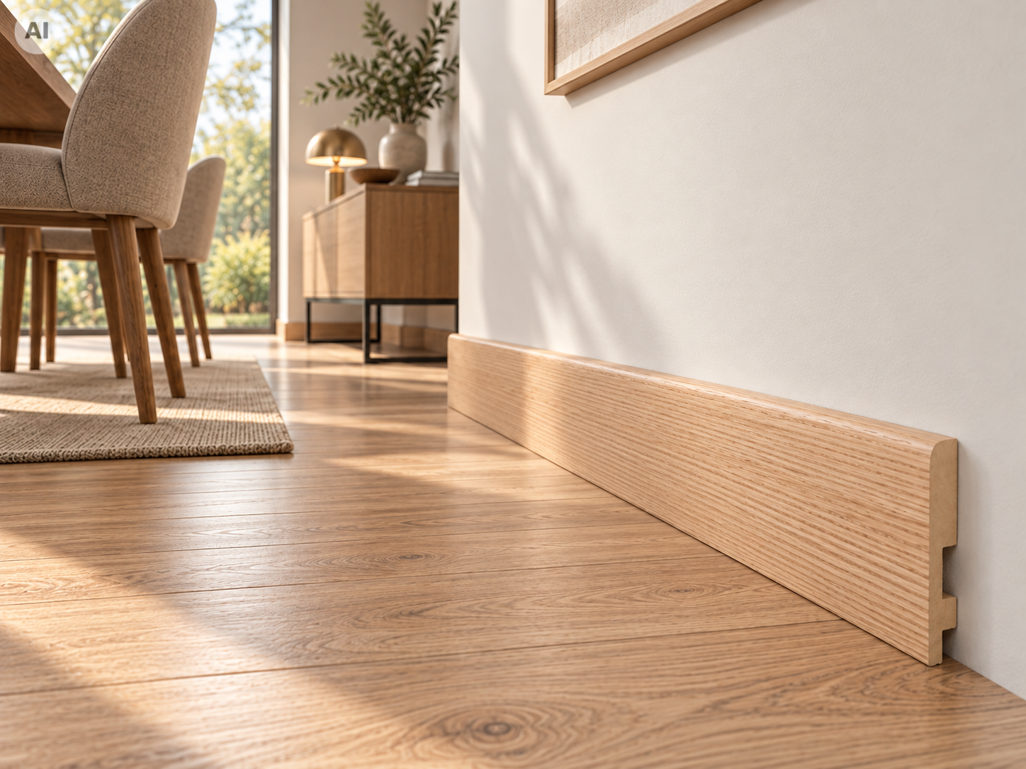 Listwa przypodłogowa Prestige Decor F 8/2 80x16mm – naturalny fornir dębowy, pełne zaokrąglenie górnej krawędzi