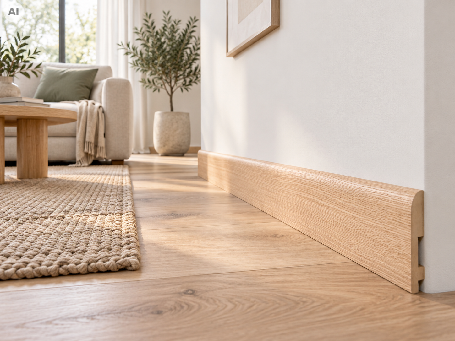 Listwa przypodłogowa Prestige Decor F 10/2 100x16mm – naturalny fornir dębowy, pełne zaokrąglenie górnej krawędzi